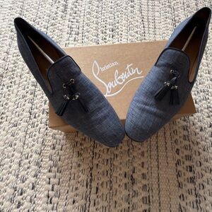 Christian Louboutin Denim Tassel Loafers EU 45/ US 11.5| Excellent Condition |